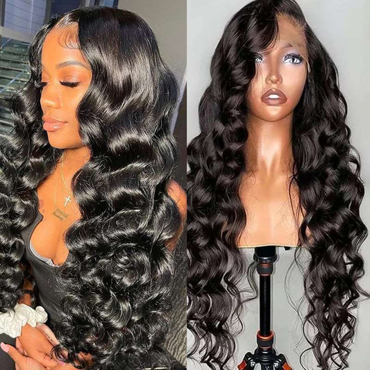 Vip Beauty Loose Wave Human Hair Wig Transparent lace 13*6 Frontal Wig