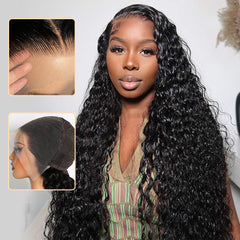 13x6 Skin Like HD Lace Front Wigs Water Wave Glueless Wigs Human Hair Pre Bleached Knots Pre Plucked Wigs VIPbeauty Hair