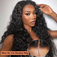 VIPbeauty 7x5 SKINLIKE HD Lace Closure Wig Natural Hairline Human Hair Glueless Wigs Pre Plucked Pre Bleached 180% Density Pre Cut Lace Wigs