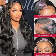 VIPbeauty Transparent 13x6 Lace Frontal Wig Perfect for Side Parts & Complex Hairstyles Affordable Human Hair Body Wave Wig