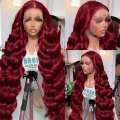 Your Party Wig 99J Burgundy Wig 13x6 Deep Parting Body Wave 13×4 Lace Frontal Wig Human Hair Colored Wig