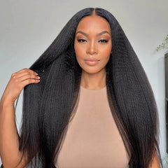 Hand-made Full 13x6 Transparent Lace Front Wig VIPbeauty 13x6 Kinky Straight Human Hair Wig for Black Women 150% Density