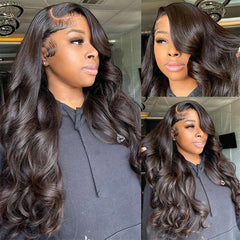 VIPbeauty Transparent 13x6 Lace Frontal Wig Perfect for Side Parts & Complex Hairstyles Affordable Human Hair Body Wave Wig