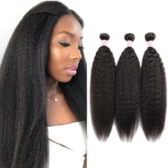 Kinky Straight Hair Bundles 100 Human Hair Bundles Yaki Natural Hair Extensions