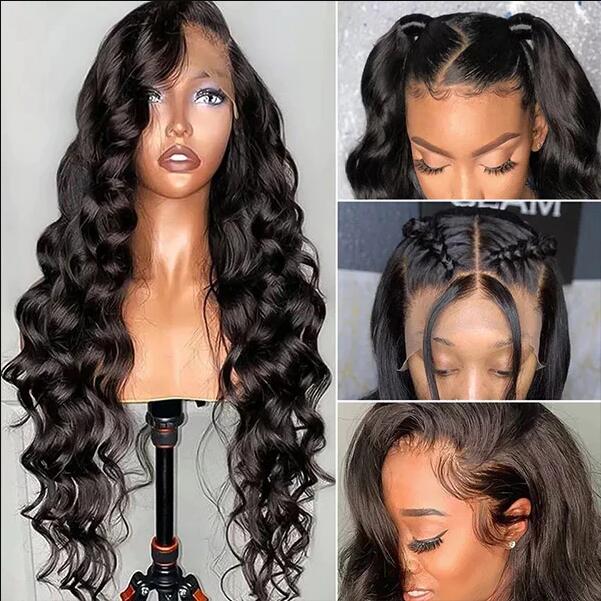 Vip Beauty Loose Wave Human Hair Wig Transparent lace 13*6 Frontal Wig