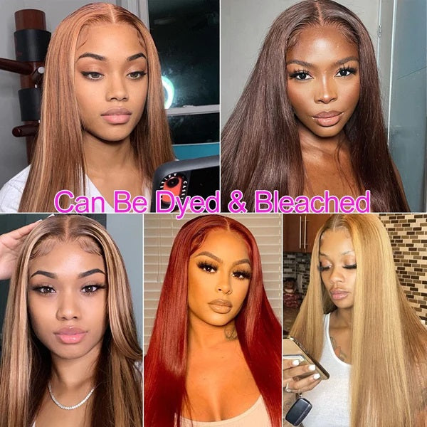 Brazilian Bone Straight Human Hair 3 Bundles With Lace Closure