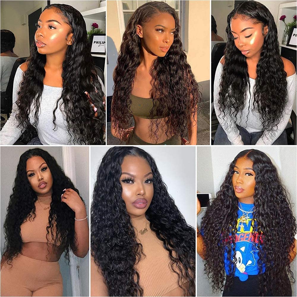 Wet And Wavy Hair Water Wave Virgin Hair 3 Bundles With 4x4 Lace Closure Human Hair