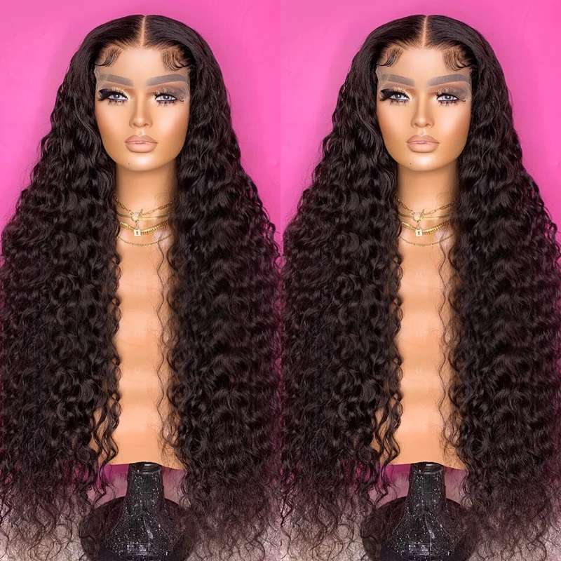 30 Inch Long Lace Wigs Water Wave Lace Front Wig 13x4 Lace Wig Virgin Hair