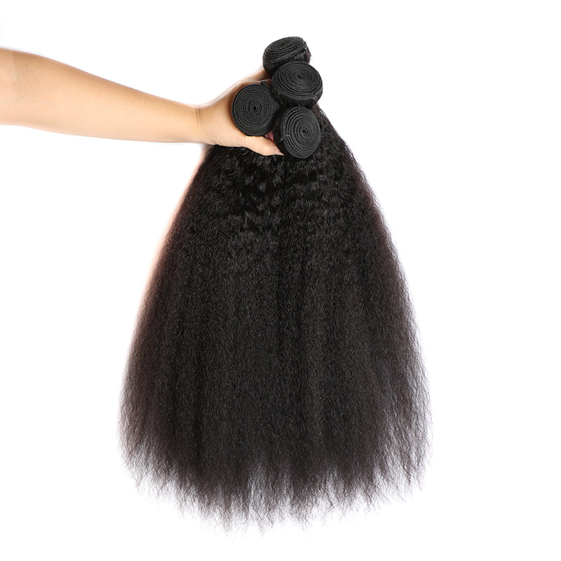 Kinky Straight Hair Bundles 100 Human Hair Bundles Yaki Natural Hair Extensions