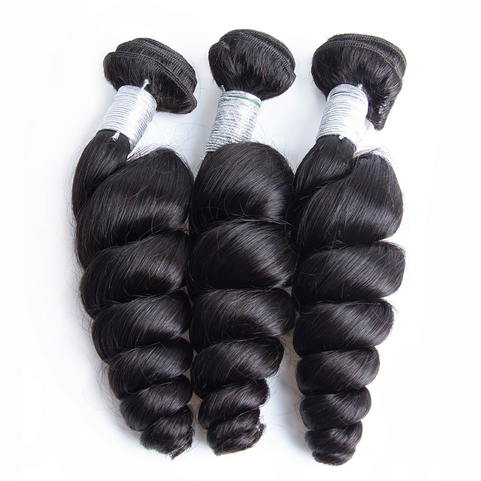  Peruvian Loose Wave 3 Bundles Unprocessed Virgin Human Hair Extensions