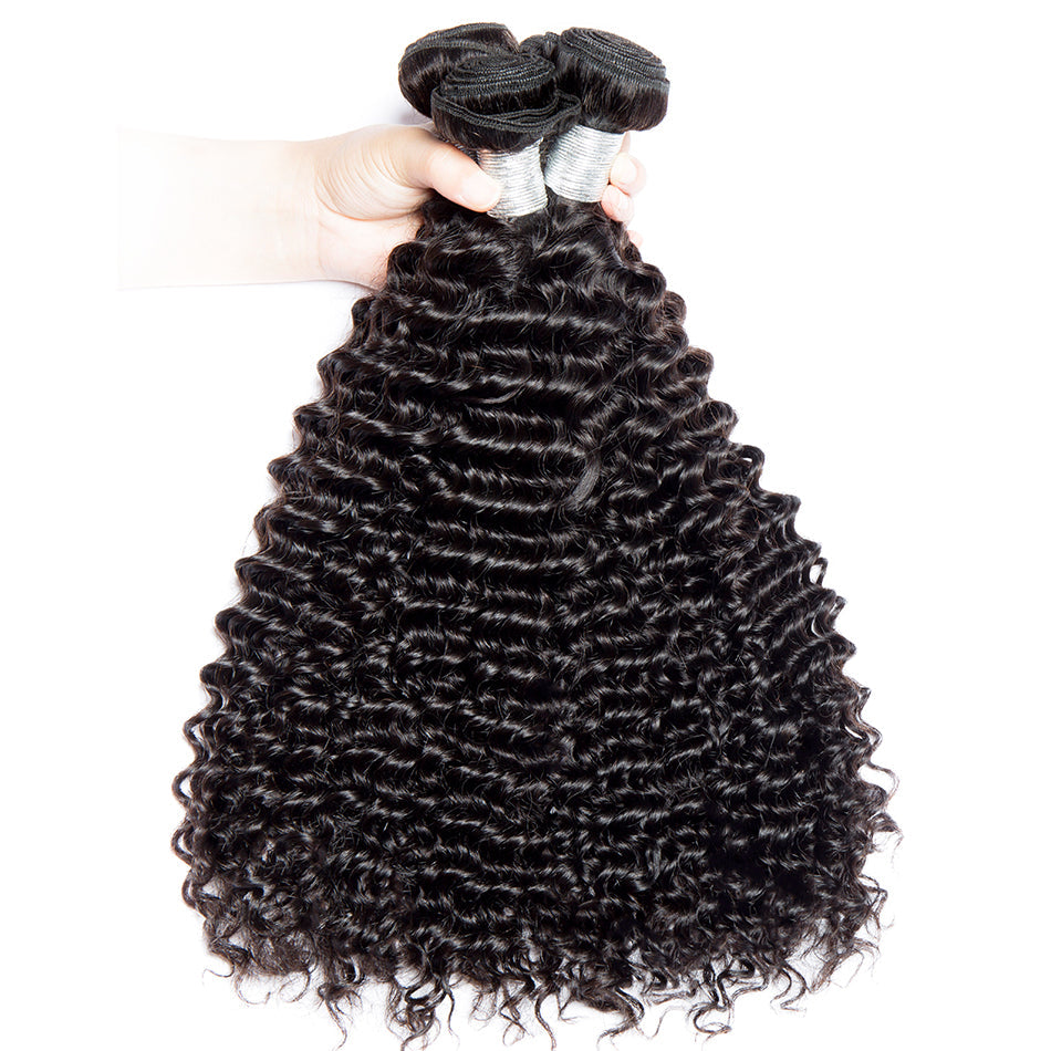  3 Bundles Virgin Remy Malaysian Curly Weave Human Hair Extensions- 3 pcs